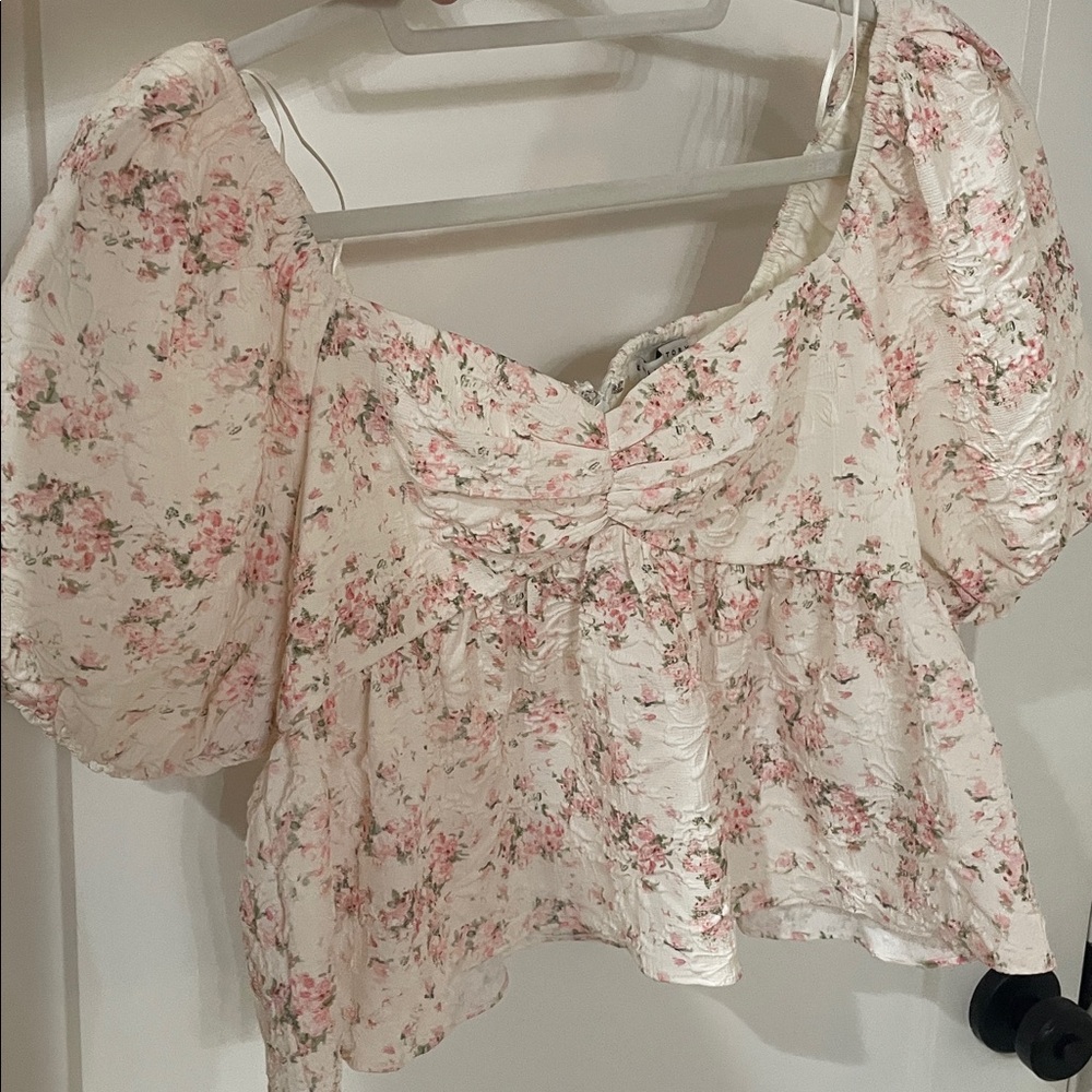 English Factory Floral Puff Sleeve Blouse
